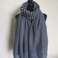 Navy & white stripe coastal scarf