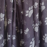 Grey scarf with white paw prints