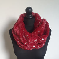 Wine Starry Night Foiled Soft Twist Snood