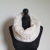 Cream snood with silver foil stars