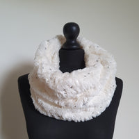 Cream snood with silver foil stars