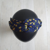 Blue with yellow ditsy flowers headband