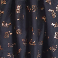 Black gold foil rabbit scarf