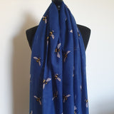 Navy blue bee scarf