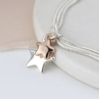 Sterling silver triple strand star bracelet