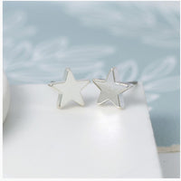 silver plated star stud earrings