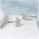 silver plated star stud earrings