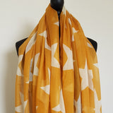 Mustard yellow big stars scarf